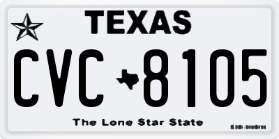 TX license plate CVC8105