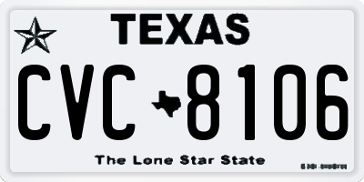 TX license plate CVC8106