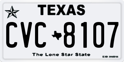TX license plate CVC8107