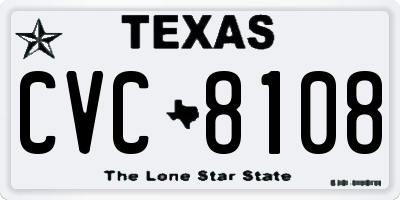 TX license plate CVC8108