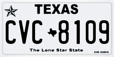 TX license plate CVC8109