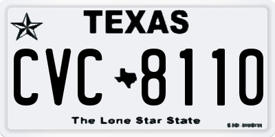 TX license plate CVC8110