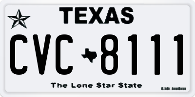 TX license plate CVC8111