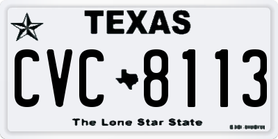 TX license plate CVC8113