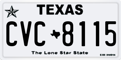 TX license plate CVC8115