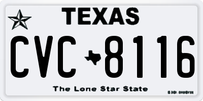 TX license plate CVC8116