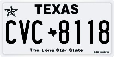 TX license plate CVC8118