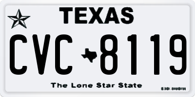 TX license plate CVC8119