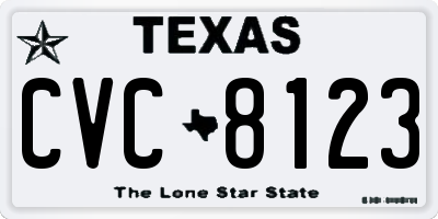 TX license plate CVC8123