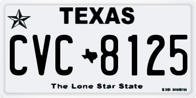 TX license plate CVC8125