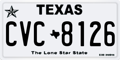 TX license plate CVC8126