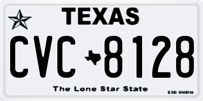 TX license plate CVC8128