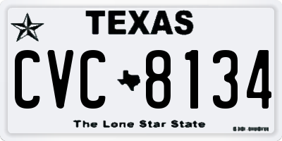 TX license plate CVC8134