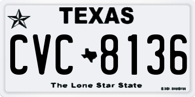 TX license plate CVC8136