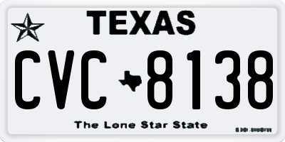 TX license plate CVC8138