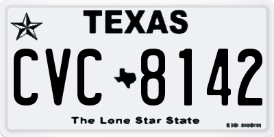 TX license plate CVC8142