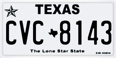 TX license plate CVC8143