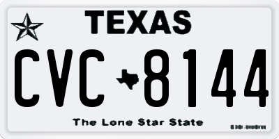 TX license plate CVC8144