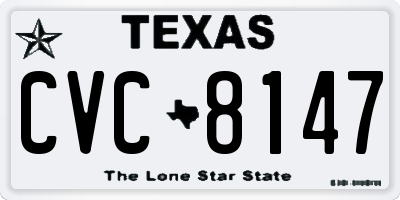 TX license plate CVC8147