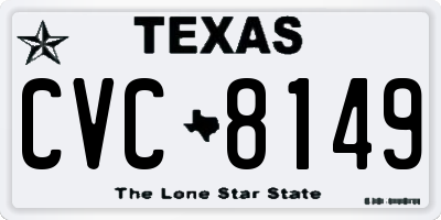 TX license plate CVC8149