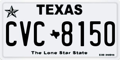 TX license plate CVC8150