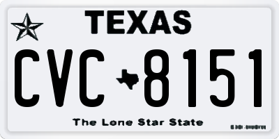 TX license plate CVC8151