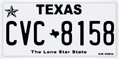 TX license plate CVC8158