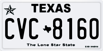TX license plate CVC8160