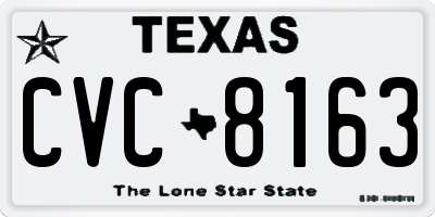 TX license plate CVC8163