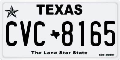 TX license plate CVC8165