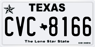 TX license plate CVC8166