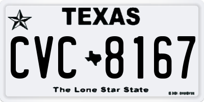 TX license plate CVC8167
