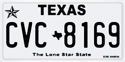 TX license plate CVC8169