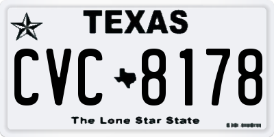 TX license plate CVC8178