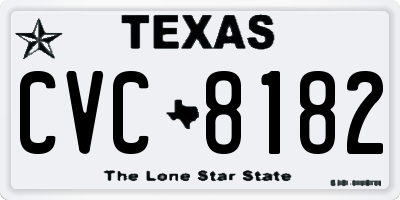 TX license plate CVC8182