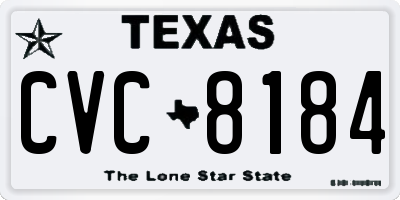 TX license plate CVC8184