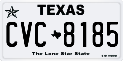 TX license plate CVC8185