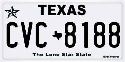 TX license plate CVC8188