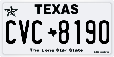 TX license plate CVC8190