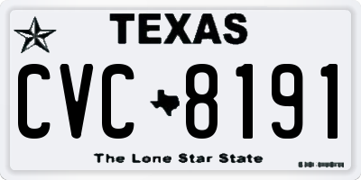 TX license plate CVC8191
