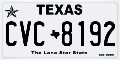 TX license plate CVC8192