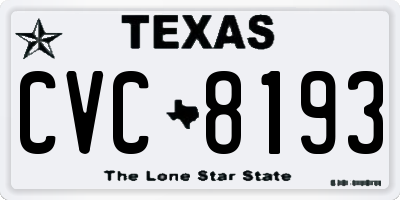 TX license plate CVC8193