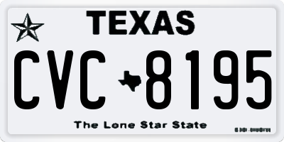 TX license plate CVC8195