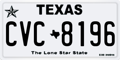 TX license plate CVC8196