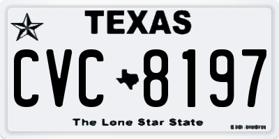 TX license plate CVC8197