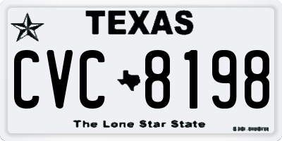 TX license plate CVC8198