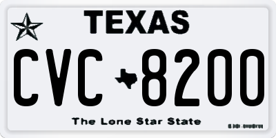 TX license plate CVC8200