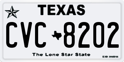 TX license plate CVC8202
