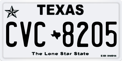 TX license plate CVC8205