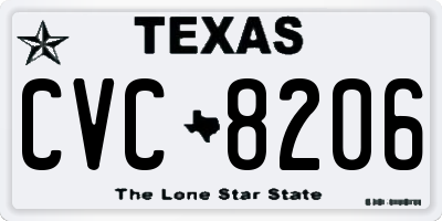 TX license plate CVC8206
